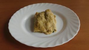 canelones de espinacas y cebolla caramelizada