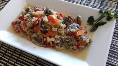 Quinoa con champiñones
