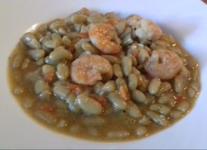 verdinas con langostinos