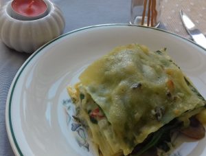 lasaña de champiñones y espinacas