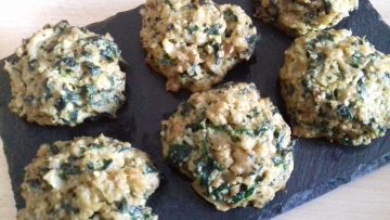 nuggets de espinacas, coliflor y nueces