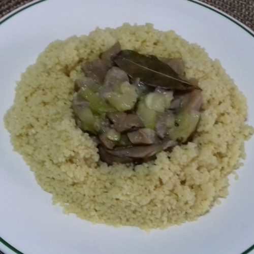 Cuscús con setas y calabacín