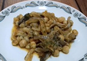 garbanzos con setas en 15 minutos