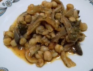 garbanzos con setas en 15 minutos