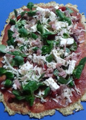 pizza con base de coliflor