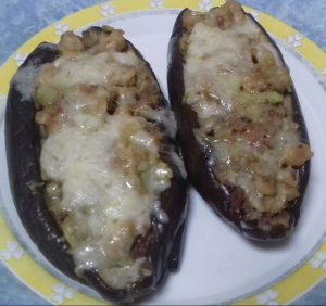 berenjenas rellenas en microondas