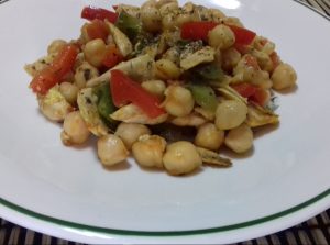 garbanzos salteados con pollo