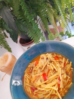 Cazuela de fideos con pollo