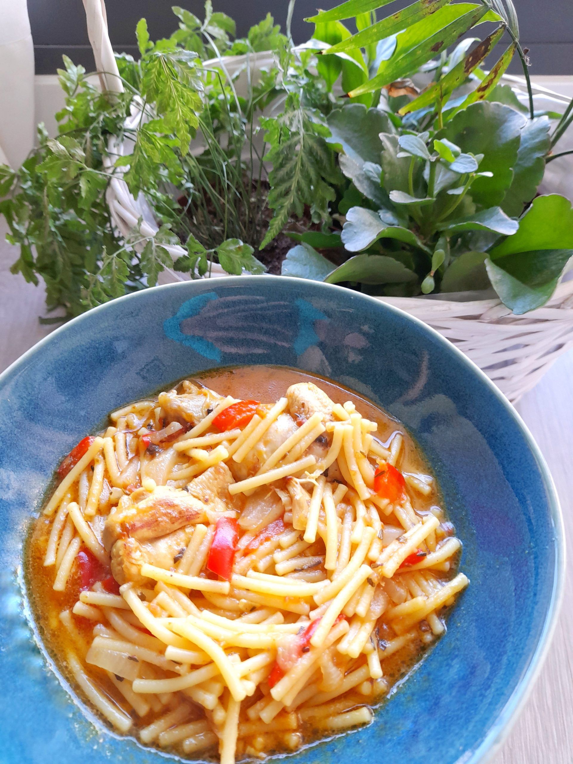 Cazuela de fideos con pollo