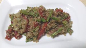 wok de verduras y quinoa