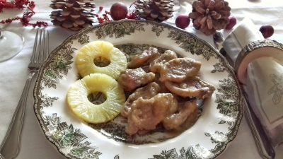 Solomillo ibérico con piña