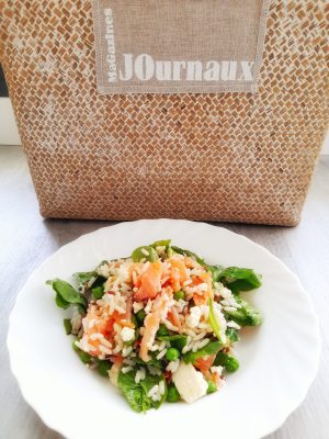 Ensalada de arroz con salmón