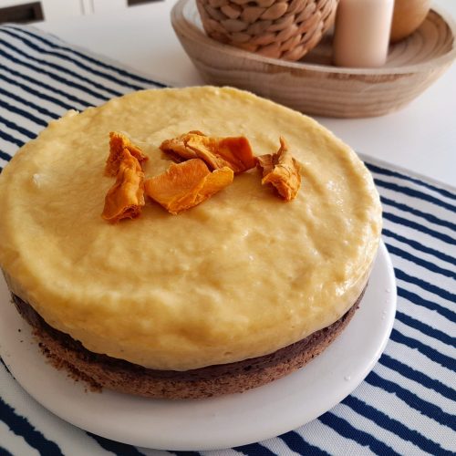 tarta de chocolate y mango