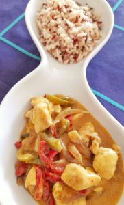 Curry de pollo con pimientos