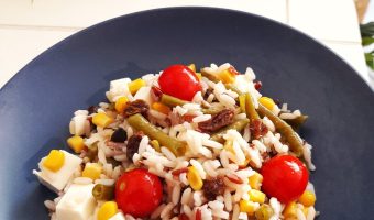 Ensalada de arroz con mucha fibra