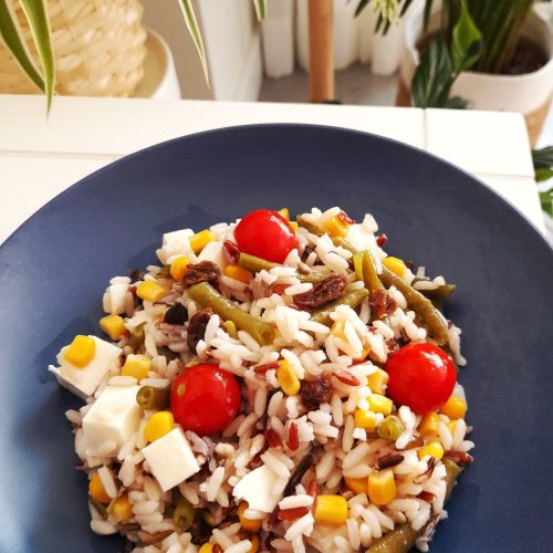 Ensalada de arroz con mucha fibra
