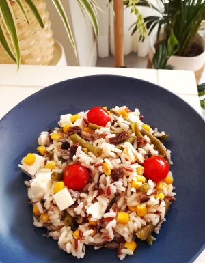 Ensalada de arroz con mucha fibra