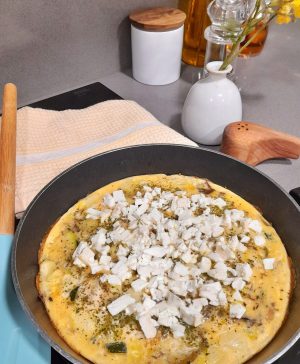 Frittata de verduras y queso