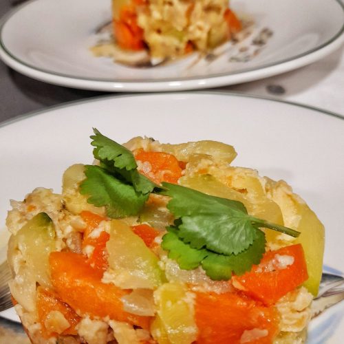 Revuelto de boniato y calabacin