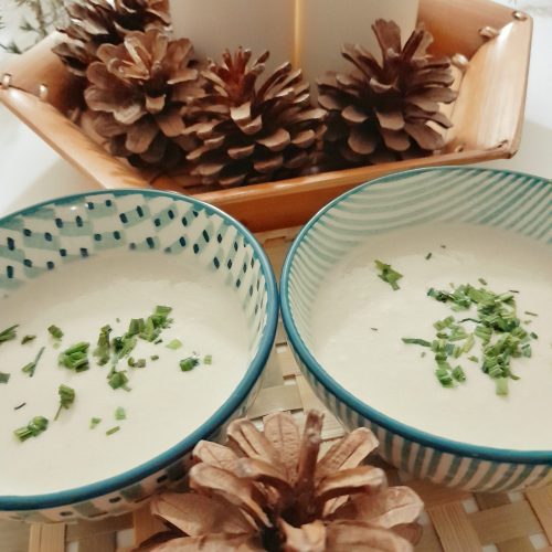 Crema de champiñones y queso