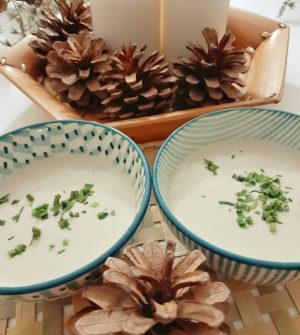 Crema de champiñones y queso