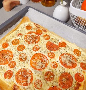 Tarta de ricotta y tomates