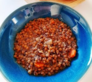 Lentejas con champiñones y quinoa