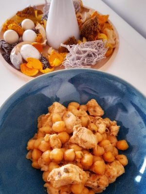 Pollo con garbanzos