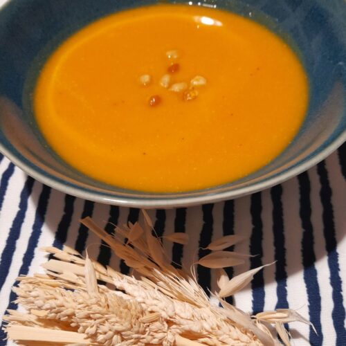 Crema de calabaza y garbanzos
