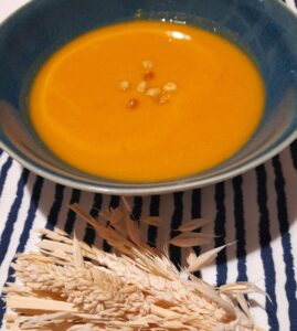 Crema de calabaza y garbanzos