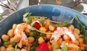 Ensalada de garbanzos y gambas