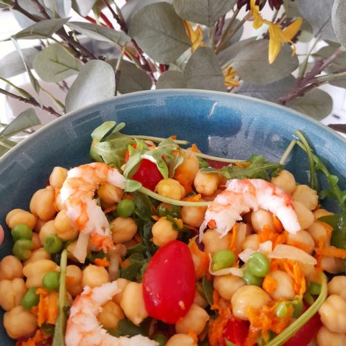 Ensalada de garbanzos y gambas