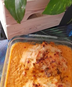 Lasaña con bechamel de calabaza
