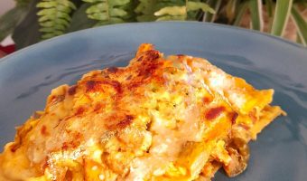 Lasaña con bechamel de calabaza