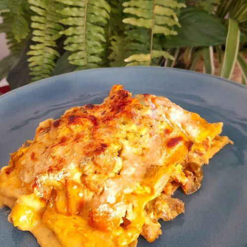 Lasaña con bechamel de calabaza