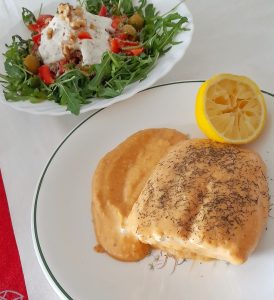 Salmón en salsa de manzana