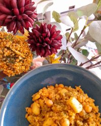 Arroz con garbanzos y sepia